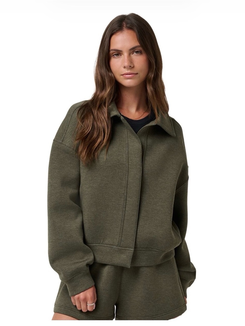 Travis Mathew Olive Zip-Front Sweatshirt Jacket